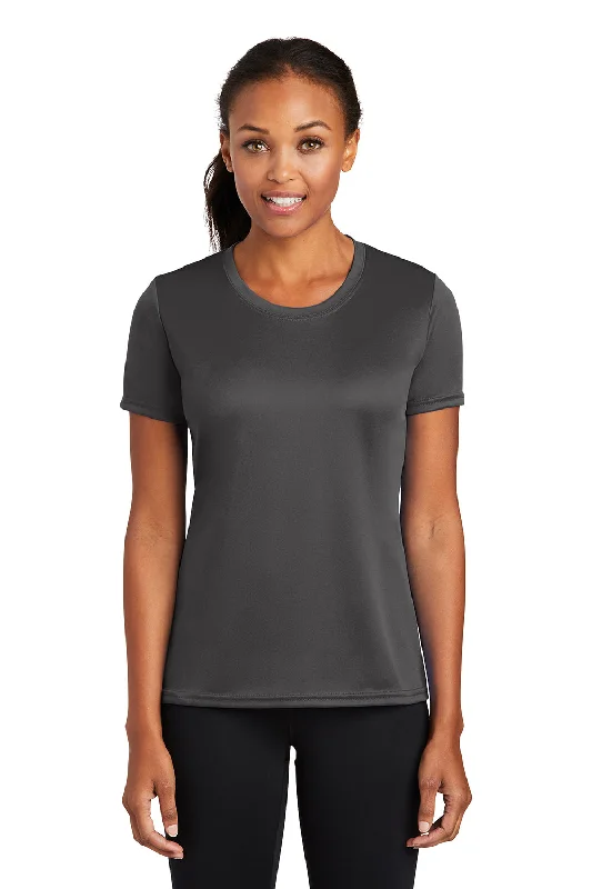 Port & Company Womens Dry Zone Performance Moisture Wicking Short Sleeve Crewneck T-Shirt - Charcoal Grey