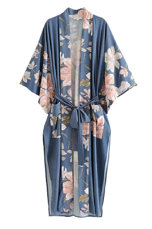 'Riley' Floral Waist-Tie Kimono