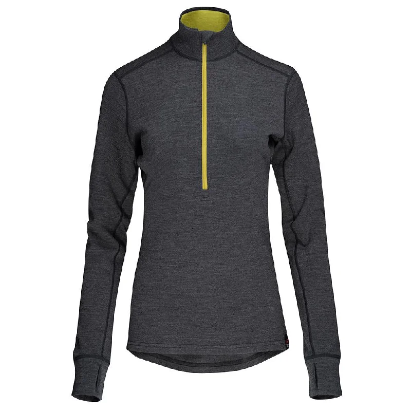 Womens Merino 320 Long Sleeve Half Zip (Smoke/Lime)