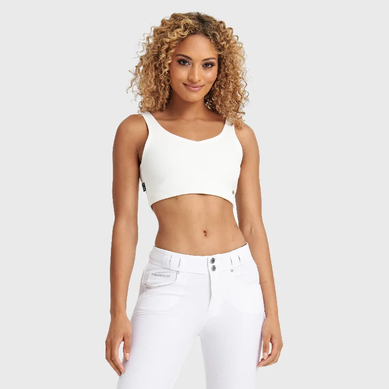 Cropped Tank Top - White