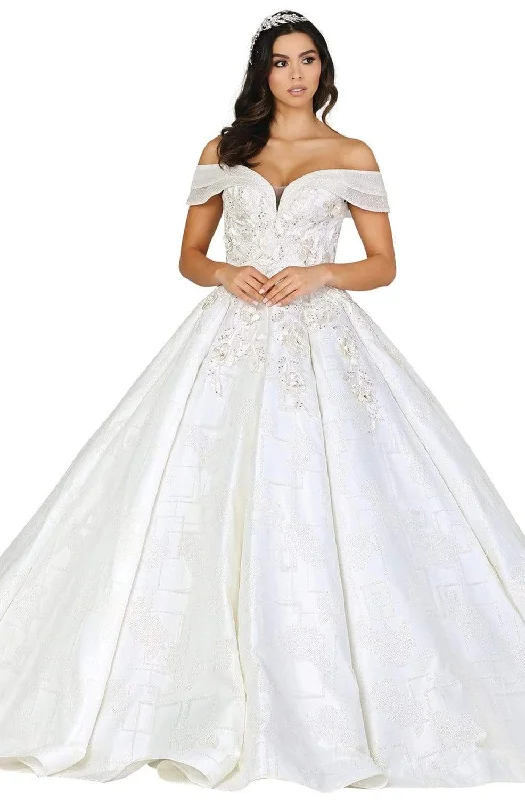 Dancing Queen - 153 Embellished Off-Shoulder Ballgown With Train