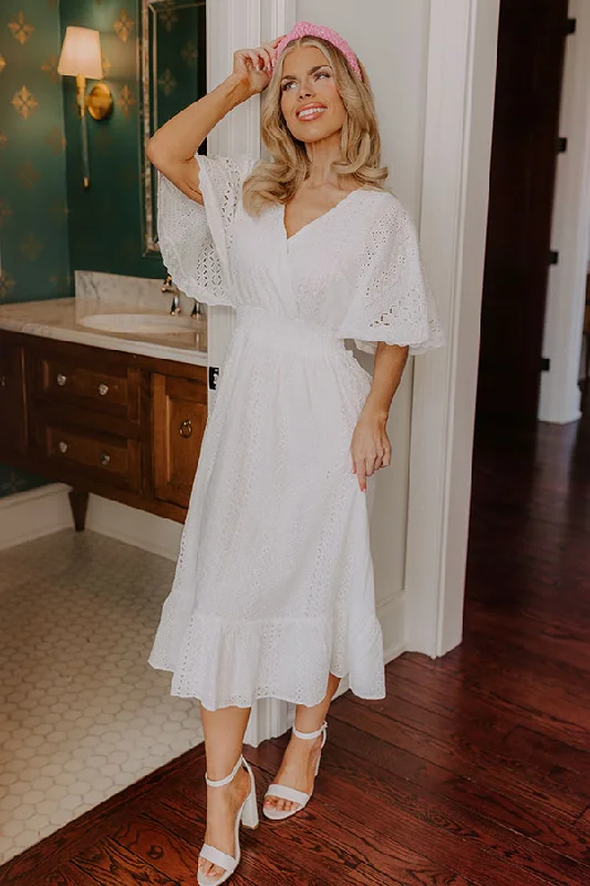 Romantic Bliss Eyelet Midi Dress