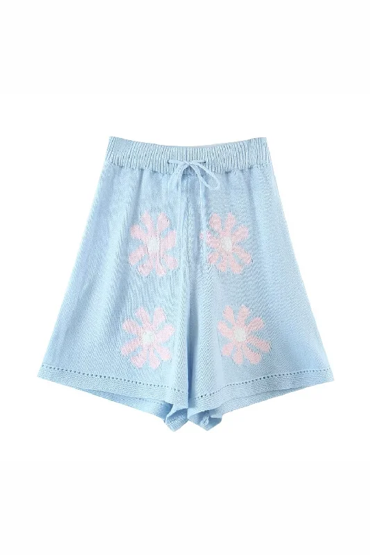 'Darcie' Floral Knitted Shorts