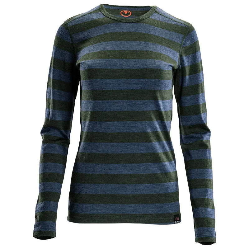 Womens Merino 180 Long Sleeve Crew (Forest/Denim)