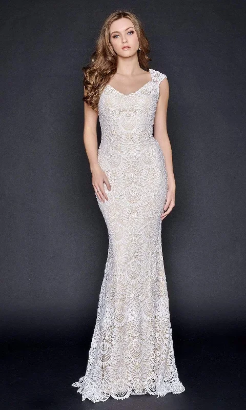 Nina Canacci - 3171 Cap Sleeves Embroidered Gown